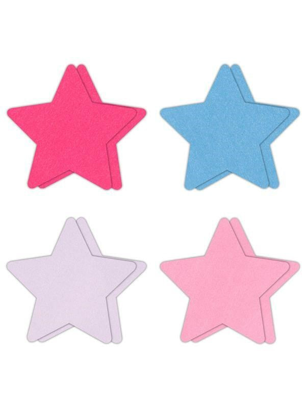 NS Novelties Pretty Pasties Star II Assorted Nipple Cover 4 Pairs Star Design - Breast and Nipple Toys