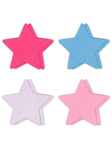NS Novelties Pretty Pasties Star II Assorted Nipple Cover 4 Pairs Star Design - Breast and Nipple Toys