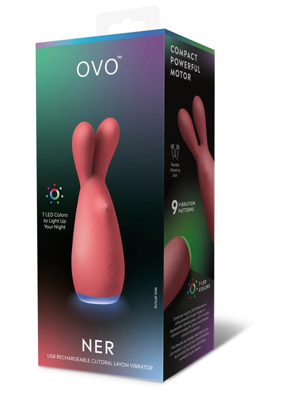 Xgen Products Ovo Ner Clitoral Silicone Rechargeable Vibrator Dual Tips - Rabbit Vibrators