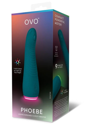 Xgen Products Ovo Phoebe G Spot Rechargeable Silicone Vibrator Green Curved - G-Spot Vibrators