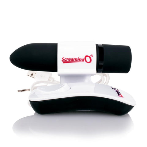 Screaming O Charged Positive Remote Control Vibrator Black Remote Control - Bullet Vibrators