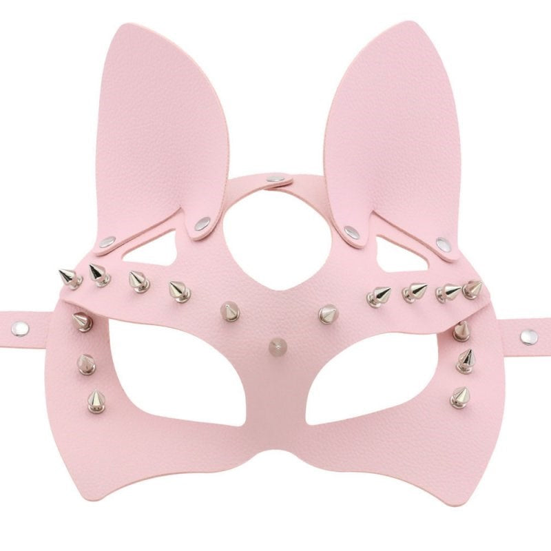 BDStyle Faux Leather Rivet Spike Mask Premium Construction Nine Colors - Blindfolds And Masks
