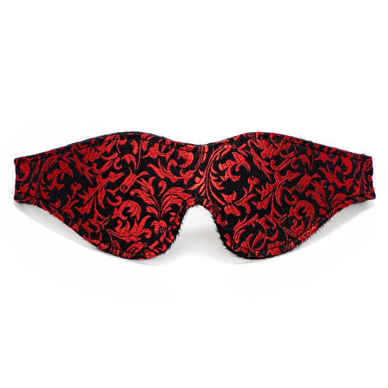 BDStyle Filigree Contoured Blindfold Eye Mask Red Faux Leather Sensory Play - Blindfolds And Masks