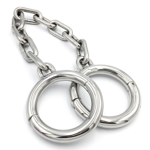 BDStyle Heavy Duty BDSM Play Metal Wrist Cuffs Only with Chain - Cuffs And Restraints