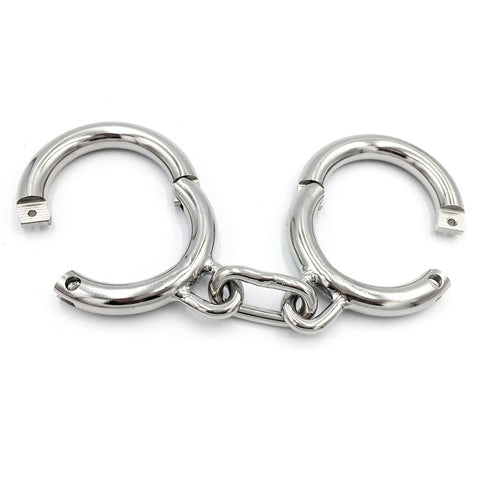 BDStyle Heavy Duty BDSM Play Metal Wrist Cuffs Only with Chain - Cuffs And Restraints