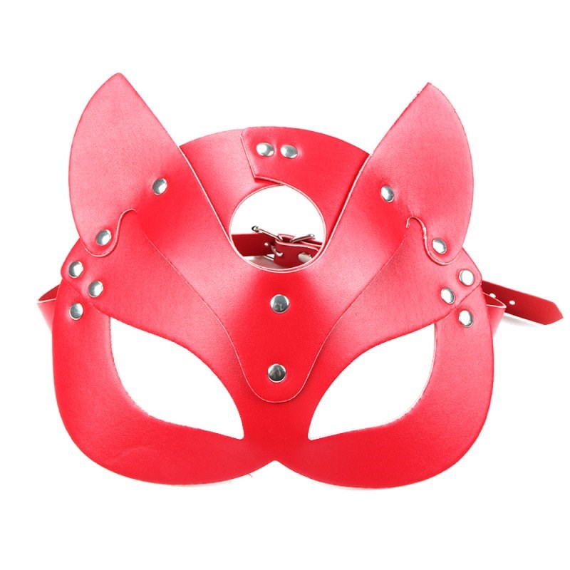 BDStyle Party Cosplay Sex Cat Half Mask with Faux Leather Construction - Blindfolds And Masks