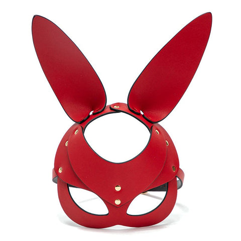 BDStyle Punk Gothic Cosplay Women Leather Bunny Ears Mask Premium Leather - Blindfolds And Masks