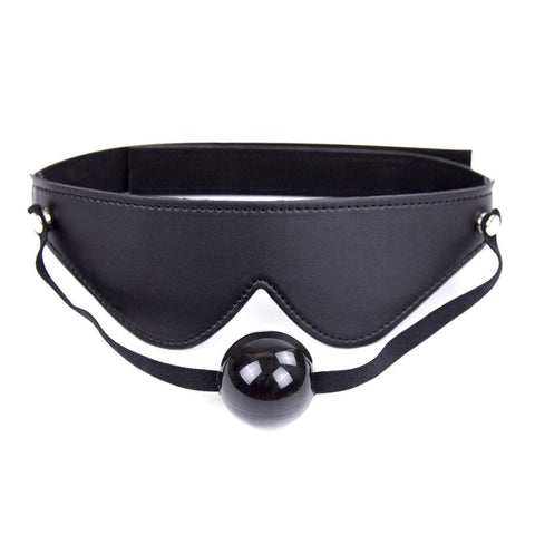 BDStyle Velcro Strap Blindfold With Ball Gag Adjustable Sensory Control - Blindfolds And Masks