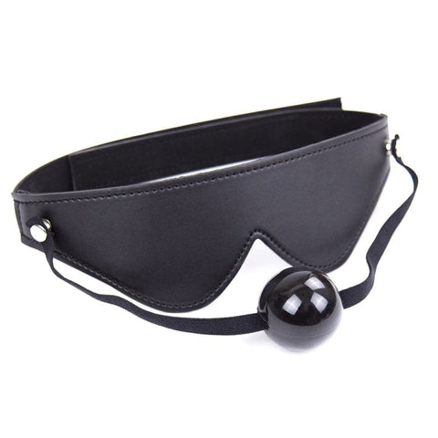 BDStyle Velcro Strap Blindfold With Ball Gag Adjustable Sensory Control - Blindfolds And Masks