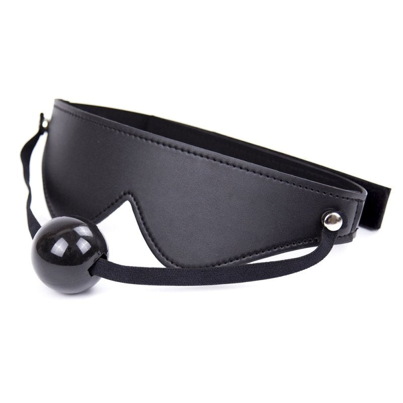 BDStyle Velcro Strap Blindfold With Ball Gag Adjustable Sensory Control - Blindfolds And Masks