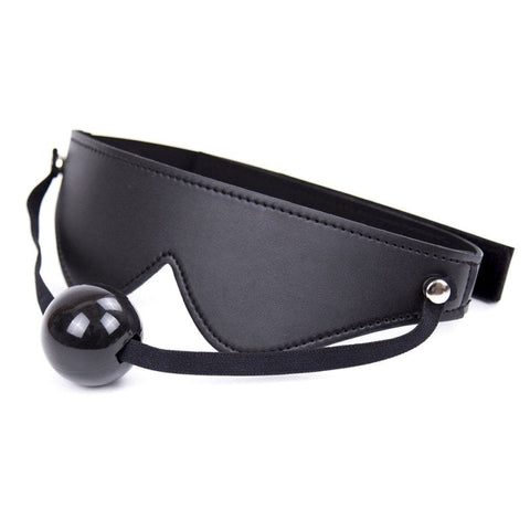 BDStyle Velcro Strap Blindfold With Ball Gag Adjustable Sensory Control - Blindfolds And Masks