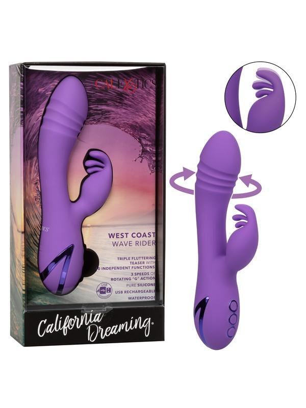 California Exotics California Dreaming West Coast Wave Rider Dual Vibrator - - Rabbit Vibrators