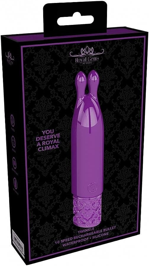 Evolved Twinkle Rechargeable Bullet Vibrator with Glitter Handle Design - - Bullet Vibrators
