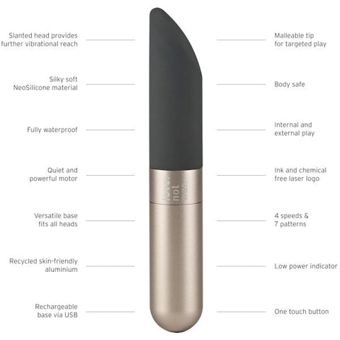 Love Not War Amore Clitoral Bullet Vibrator Eco Friendly Rechargeable - Bullet Vibrators