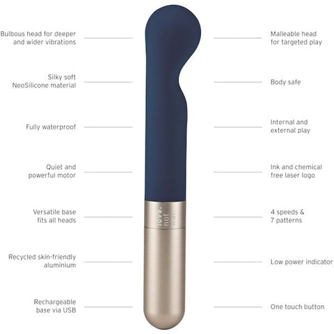 LOVE NOT WAR Kama Vibrating G Spot Massager Vibrator Curved Design - G-Spot Vibrators