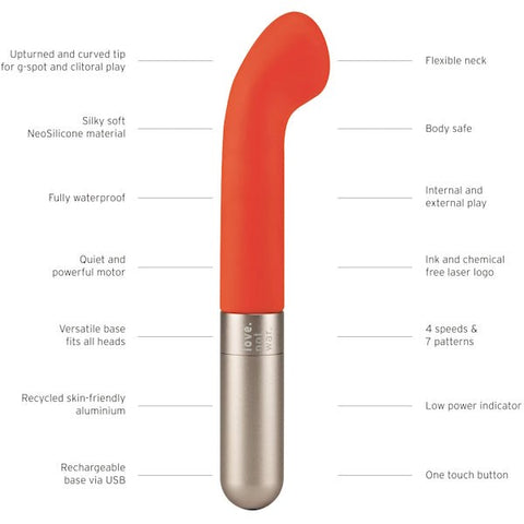 Love Not War Liebe Silicone G Spot Vibrator Curved Design - G-Spot Vibrators
