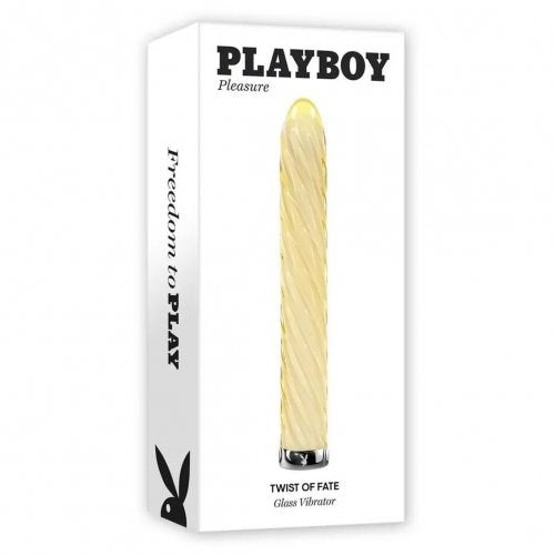 Evolved Playboy Pleasure TWIST OF FATE Glass Bullet Vibrator with Spiral Texture - - Bullet Vibrators