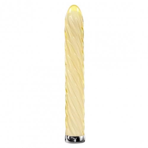 Evolved Playboy Pleasure TWIST OF FATE Glass Bullet Vibrator with Spiral Texture - - Bullet Vibrators