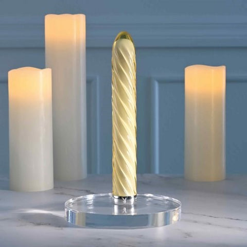Evolved Playboy Pleasure TWIST OF FATE Glass Bullet Vibrator with Spiral Texture - Bullet Vibrators