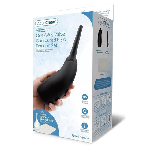 Xgen Products AquaClean Silicone 1 Way Valve Contoured Ergo Anal Douche Set - Enemas and Douches