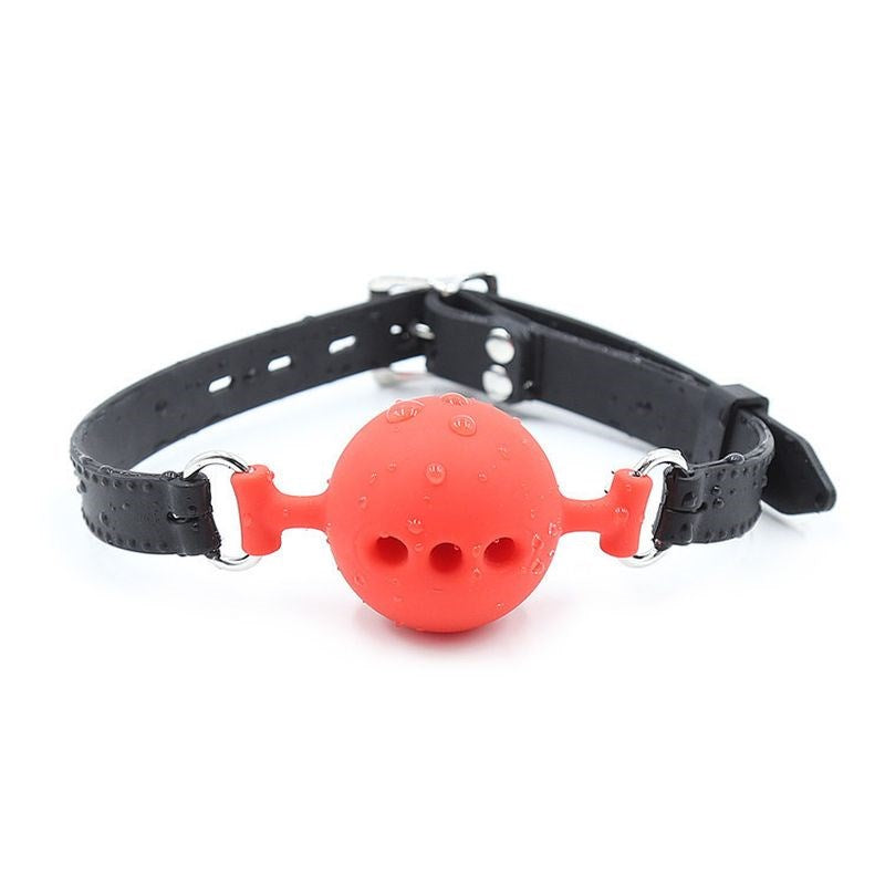 BDStyle Full Silicone Breathable Ball Gag Medium Hot Pink BDSM Restraint - Bondage Gags and Bits