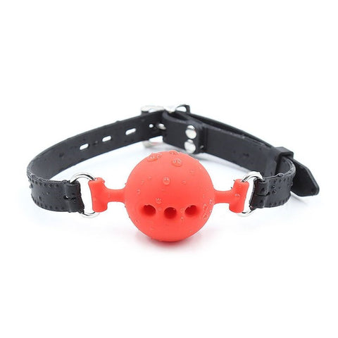 BDStyle Full Silicone Breathable Ball Gag Medium Hot Pink BDSM Restraint - Bondage Gags and Bits