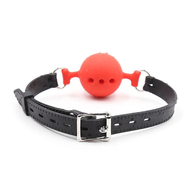 BDStyle Full Silicone Breathable Ball Gag Medium Hot Pink BDSM Restraint - Bondage Gags and Bits