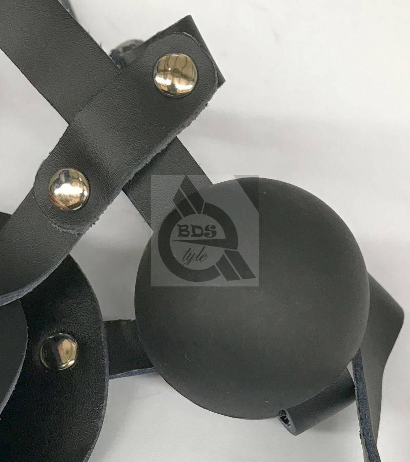 BDStyle Head Harness Blindfold & Ball Gag Heavy BDSM Restraint System - Bondage Gags and Bits