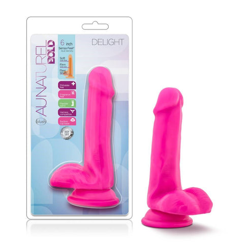 Blush Novelties Au Naturel Bold Delight 6 inch Realistic Dildo with Dual Density - Realistic Dildos