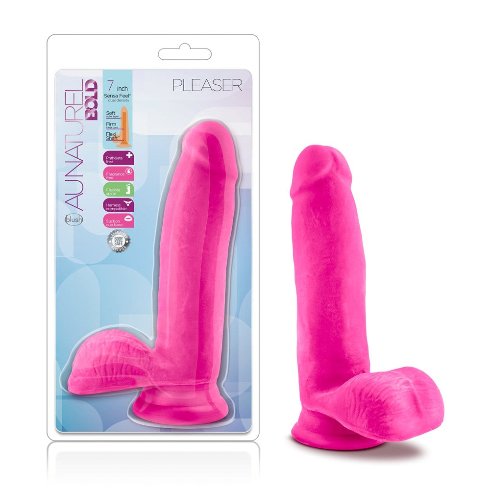 Blush Novelties Au Naturel Bold Pleaser 7 inch Realistic Cock with Dual Density - - Realistic Dildos