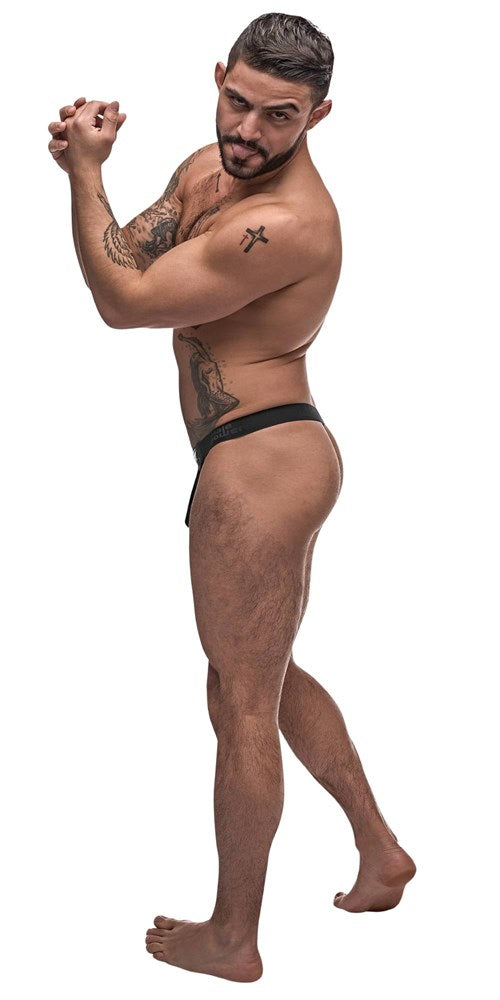 Male Power Grip and Rip Off Mens Thong Black with Velcro Breakaway - His Fetish