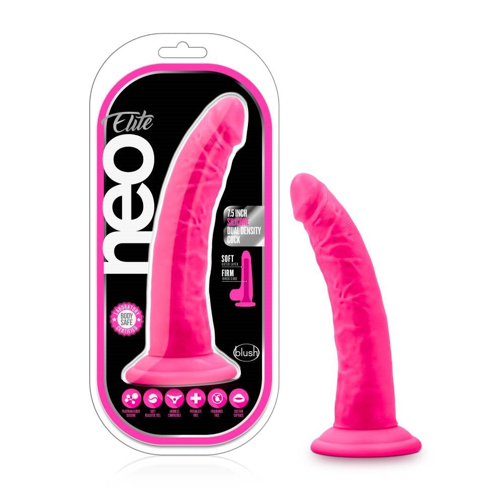 Blush Novelties Neo Elite 7.5 inch Silicone Dual Density Realistic Cock - - Realistic Dildos