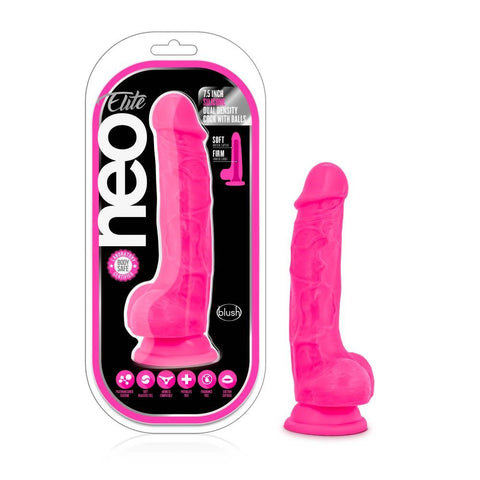 Blush Novelties Neo Elite 7.5 inch Silicone Dual Density Realistic Cock - Realistic Dildos