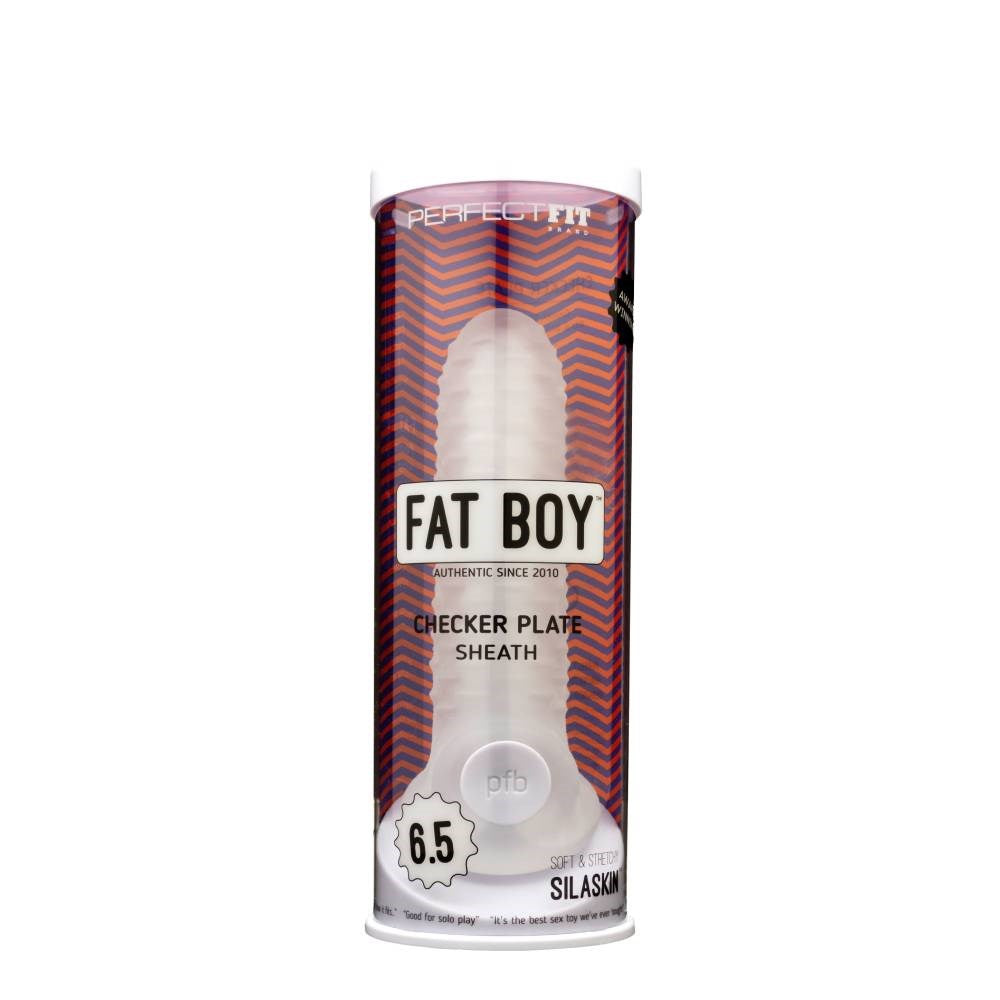 Perfect Fit Fat Boy Checker Plate Cock Sheath Textured Girth Enhancement - - Pumps, Extenders and Sleeves