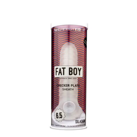 Perfect Fit Fat Boy Checker Plate Cock Sheath Textured Girth Enhancement - Pumps, Extenders and Sleeves