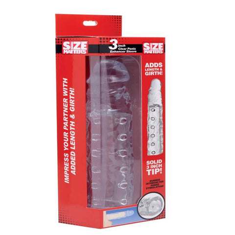 XR Brands Size Matters 3 inch Mens Penis Enhancer Sleeve TPR Material - Pumps, Extenders and Sleeves