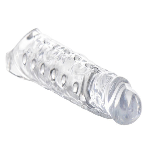 XR Brands Size Matters Mens Penis Extender Sleeve Clear 2 Inch Extension - Pumps, Extenders and Sleeves