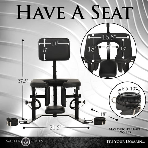 XR Brands Master Series Pleasure Throne Oral Sex Chair with Adjustable Position - Sex Furniture
