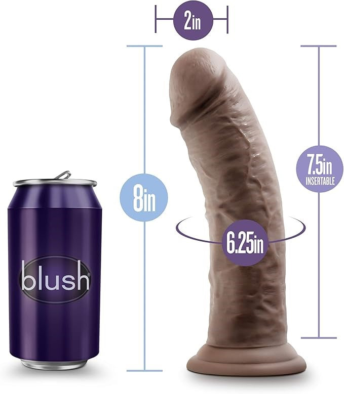 Blush Novelties Au Naturel Realistic Dildo with Suction Cup Vanilla 8 inch - - Realistic Dildos