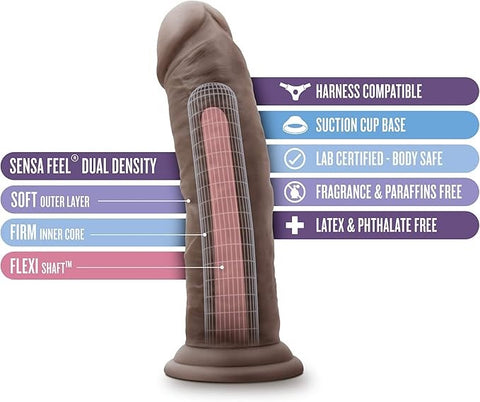 Blush Novelties Au Naturel Realistic Dildo with Suction Cup Vanilla 8 inch - Realistic Dildos