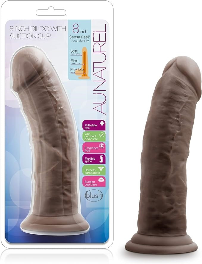 Blush Novelties Au Naturel Realistic Dildo with Suction Cup Vanilla 8 inch - - Realistic Dildos
