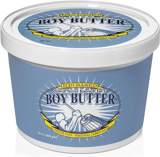 Boy Butter H2O Water Based Cream Lubricant 16 Oz Tub Long Lasting Formula - - Water Based Lubes