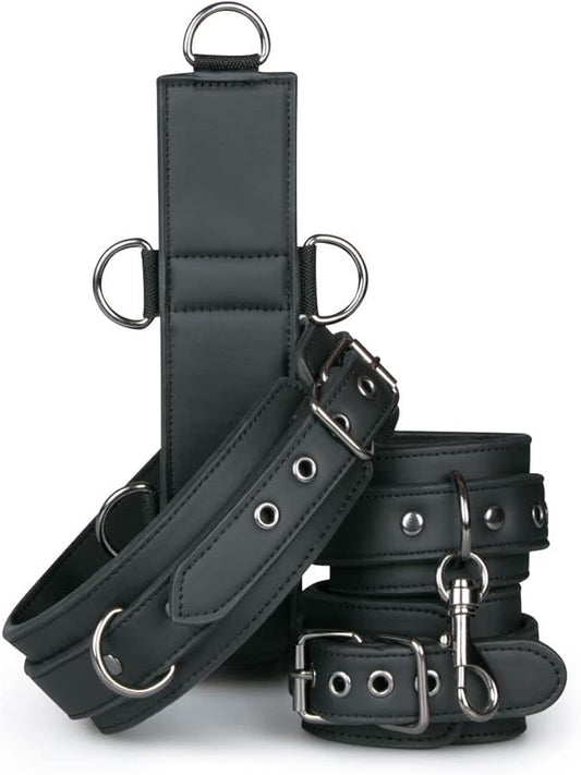 Fetish Collection BDSM Neck & Wrist Restraint System with Multiple D Rings - - Cuffs And Restraints