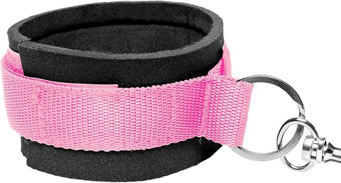 XR Brands Frisky Bedroom Fetish Play Restraint Kit Pink Under Bed Restraint - Cuffs And Restraints