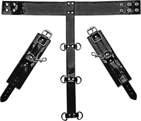XR Brands Frisky Bound Around Neck to Wrist Restraints Adjustable BDSM - Cuffs And Restraints