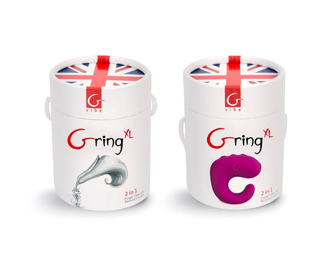 Gvibe Gring Remote Control Finger Vibrator XL Sweet Raspberry Dual Function - Finger and Tongue Vibrators