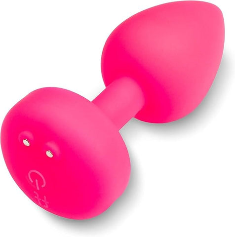 Gvibe Vibrating Gplug Small Neon Rose Premium Silicone Anal Vibrator - Butt Plugs