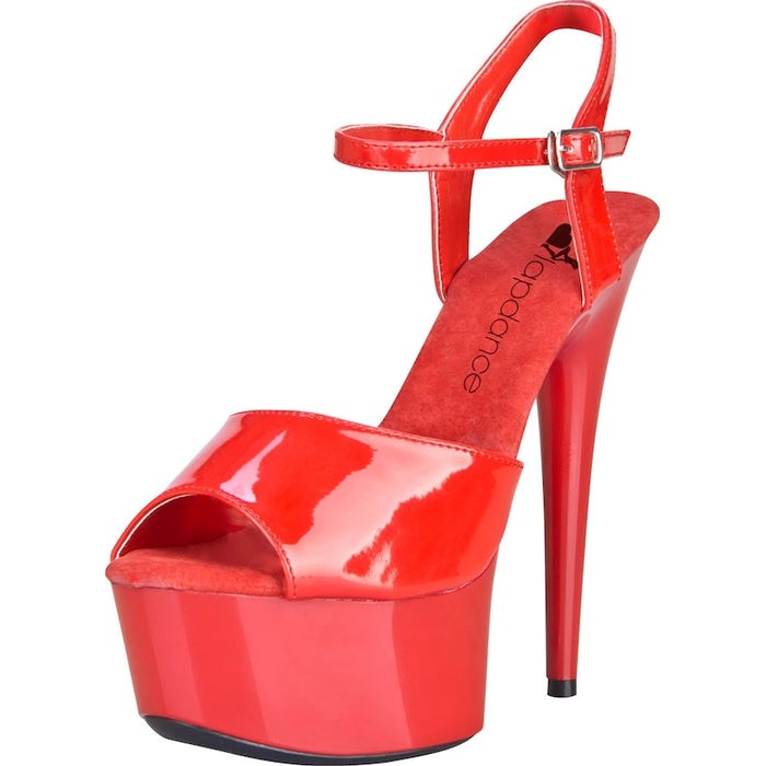 Xgen Products Lapdance Red Platform Sandal With Quick Release Strap 6 Inch Heel - Fancy Dress Ups