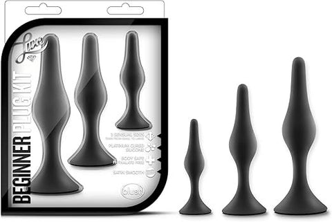 California Exotics Luxe Beginner Butt Plug Kit Black Progressive Anal Training - Butt Plugs