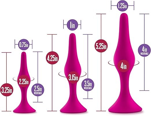 California Exotics Luxe Beginner Butt Plug Kit Pink Three Graduated Sizes - Butt Plugs
